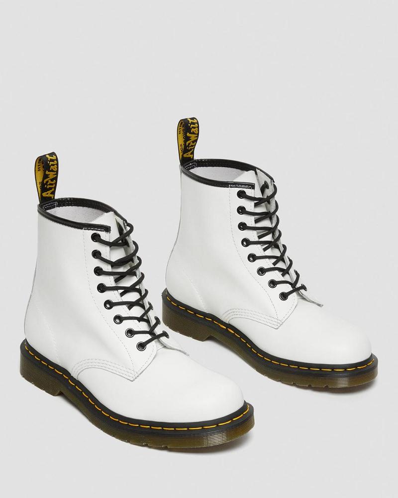 Dr Martens 1460 Smooth Læder Snørestøvler Dame Hvide | DK 207FDN